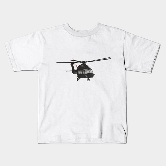 Black Helicopter Kids T-Shirt by NorseTech